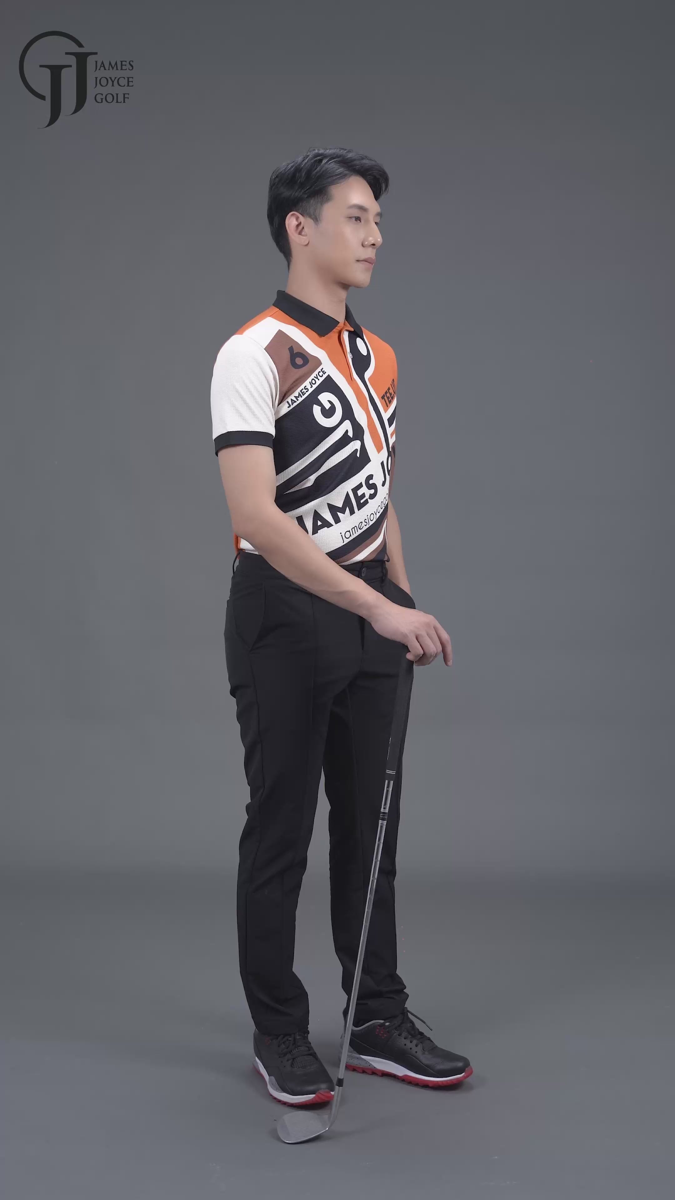 [Set Special] Men Orange Bauhaus Polo + JJG Black Pants