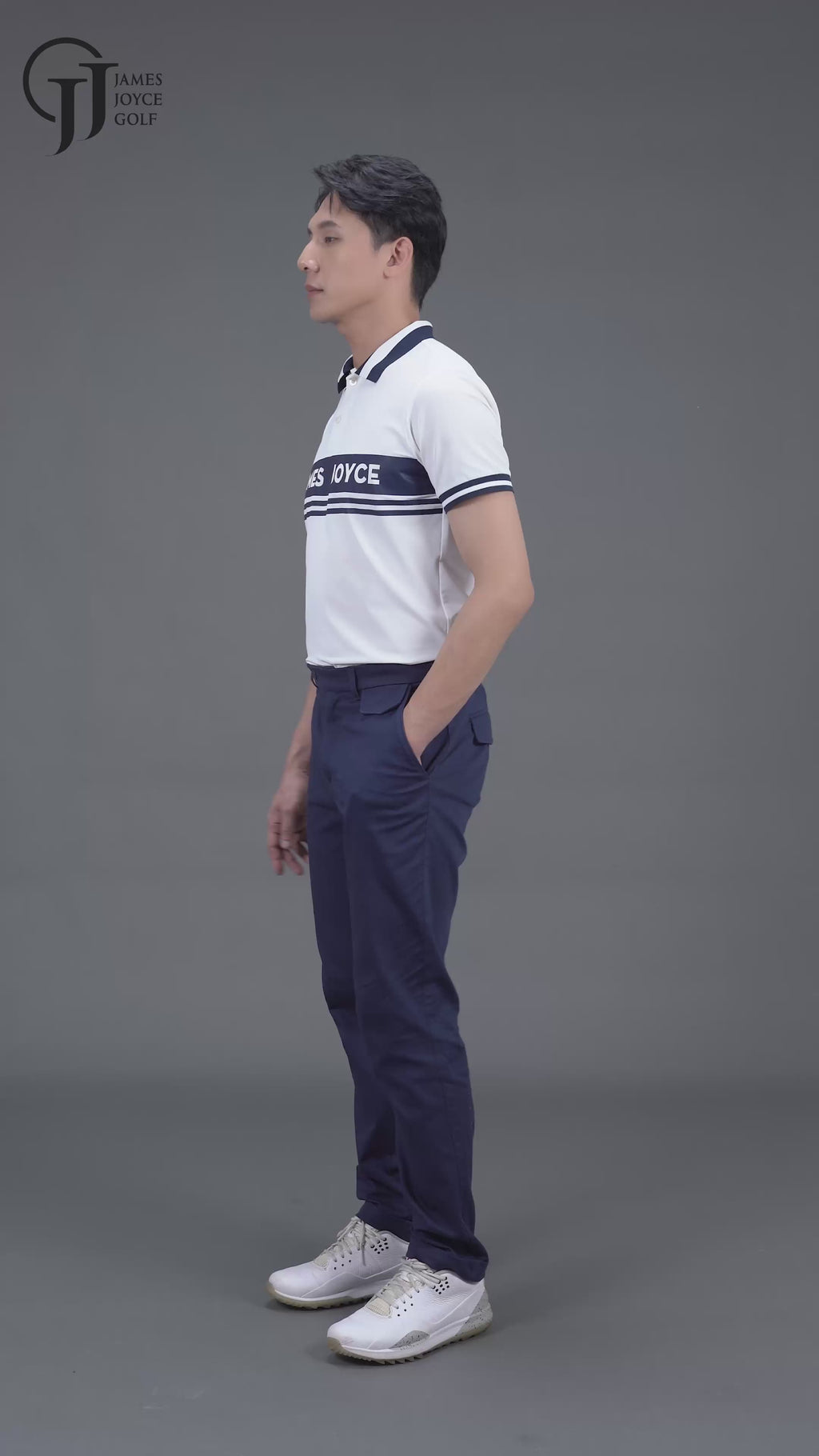 [Set Special] Men Navy Line Polo + JJG Navy Pants
