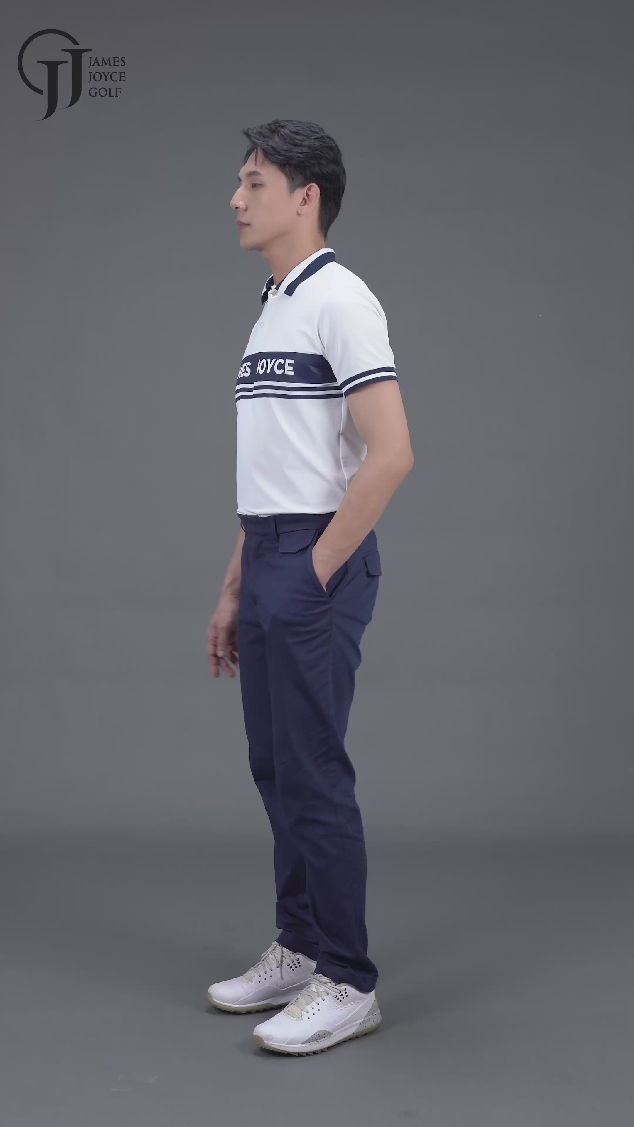 [Set Special] Men Navy Line Polo + JJG Navy Pants