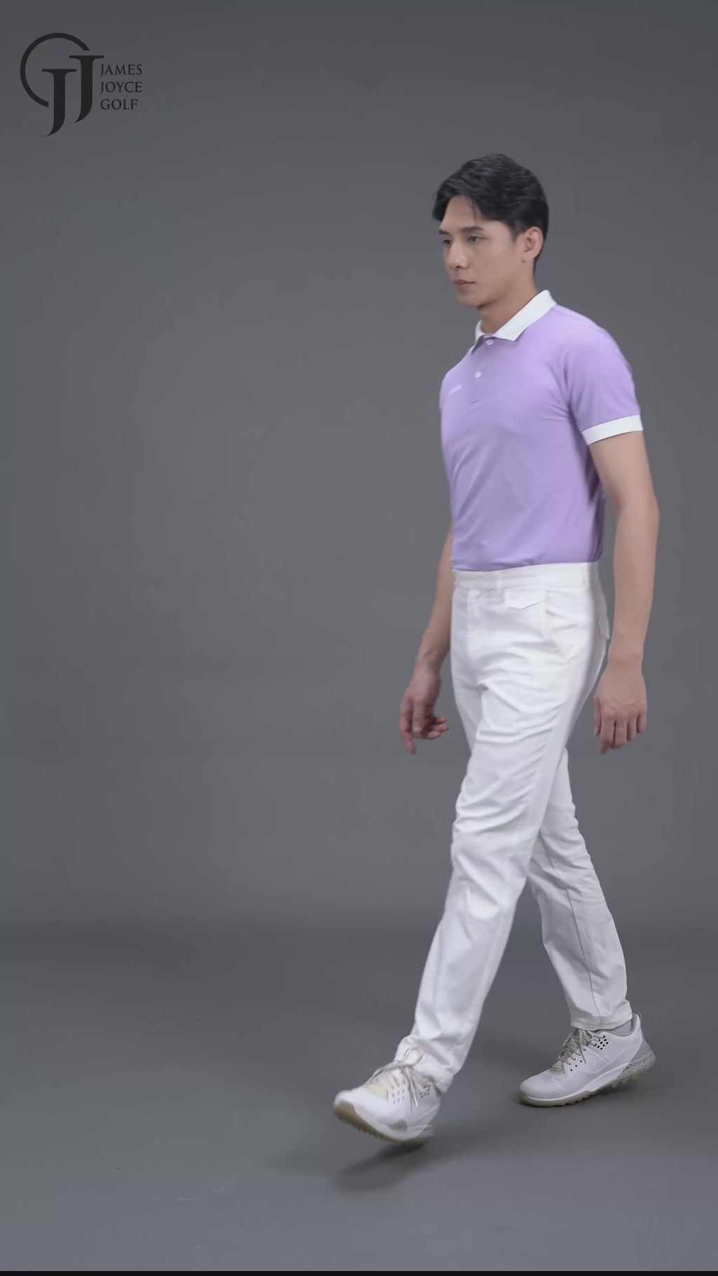 [Set Special]Men Lilac Faded Print polo + White Pants