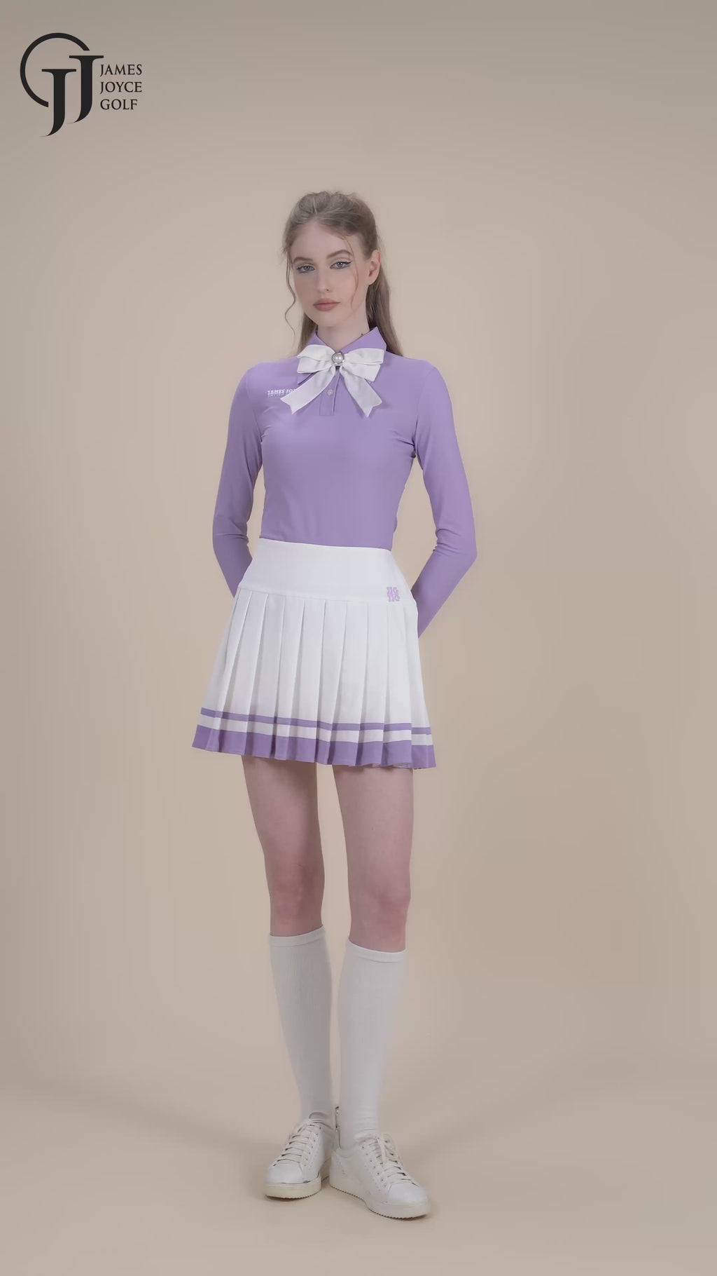 女士淡紫色褪色印花半身裙