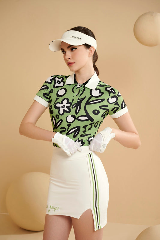 女式绿花 POLO 衫