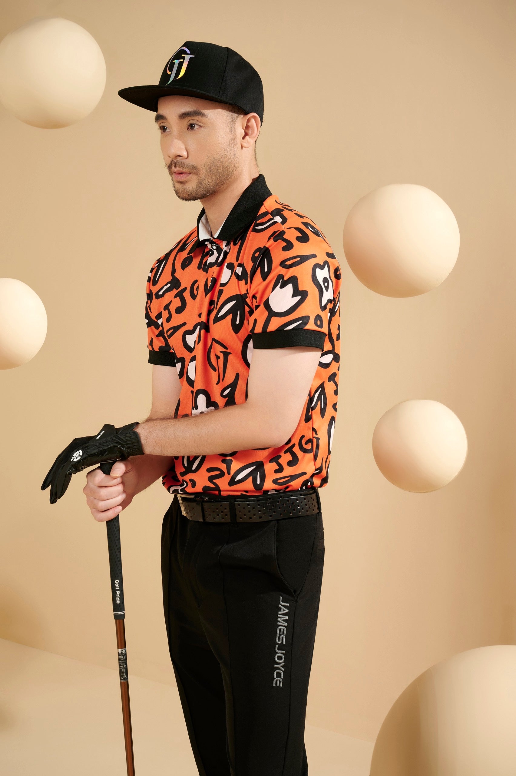 MEN ORANGE FLOWER POLO