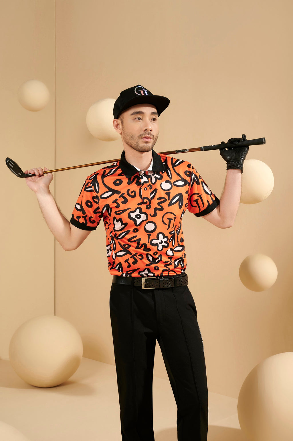 MEN ORANGE FLOWER POLO