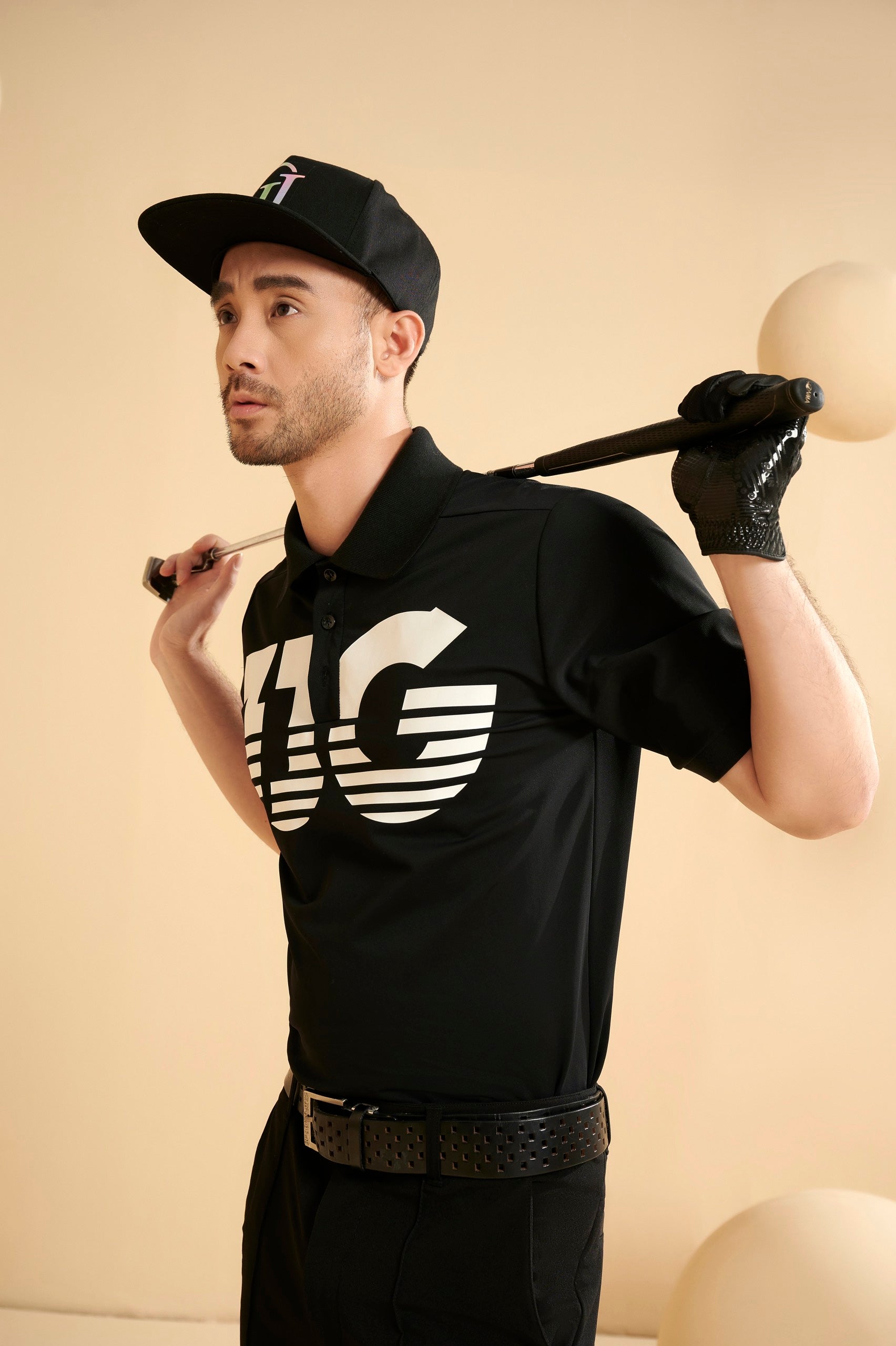 MEN BLACK JJG POLO