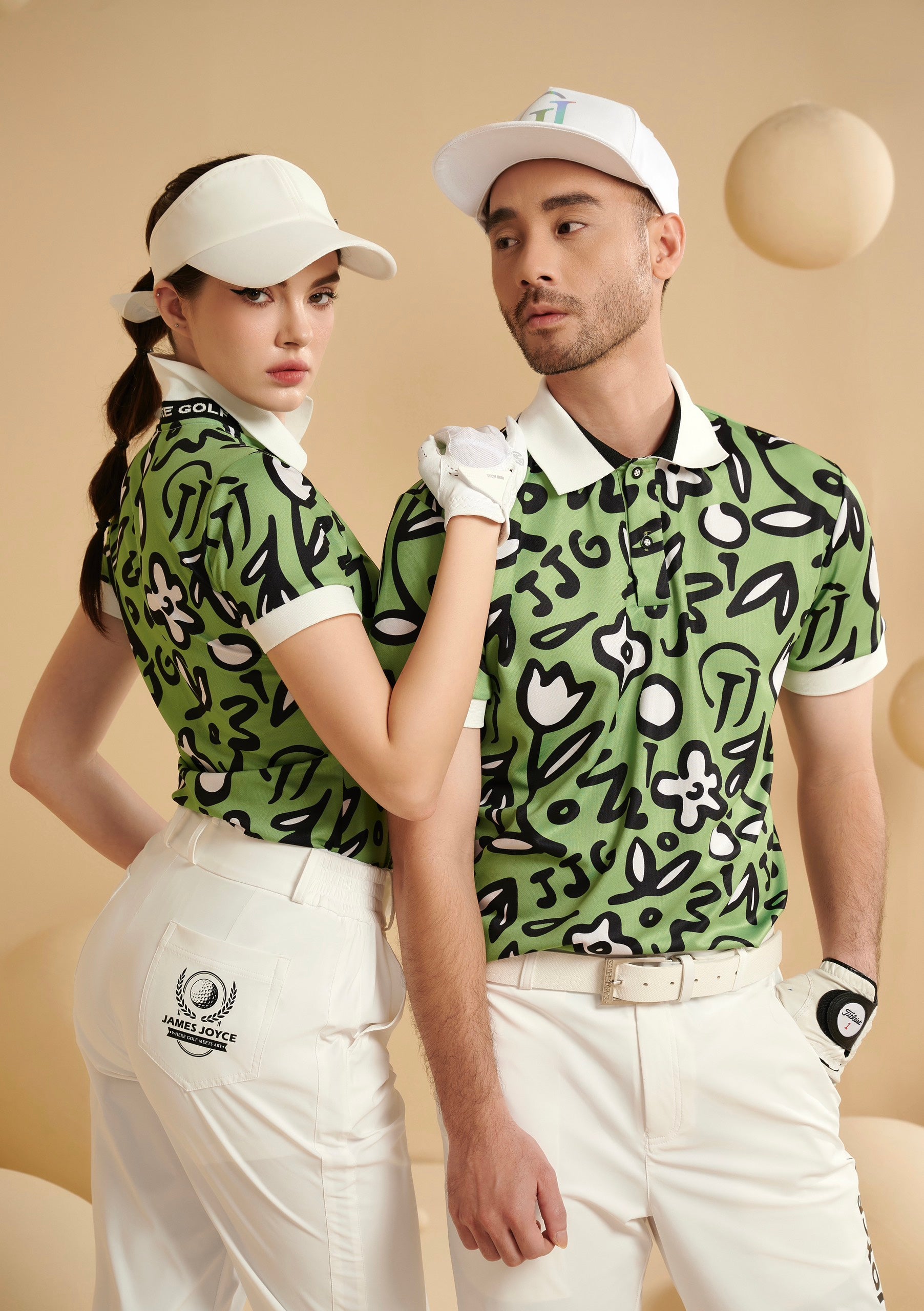 MEN GREEN FLOWER POLO