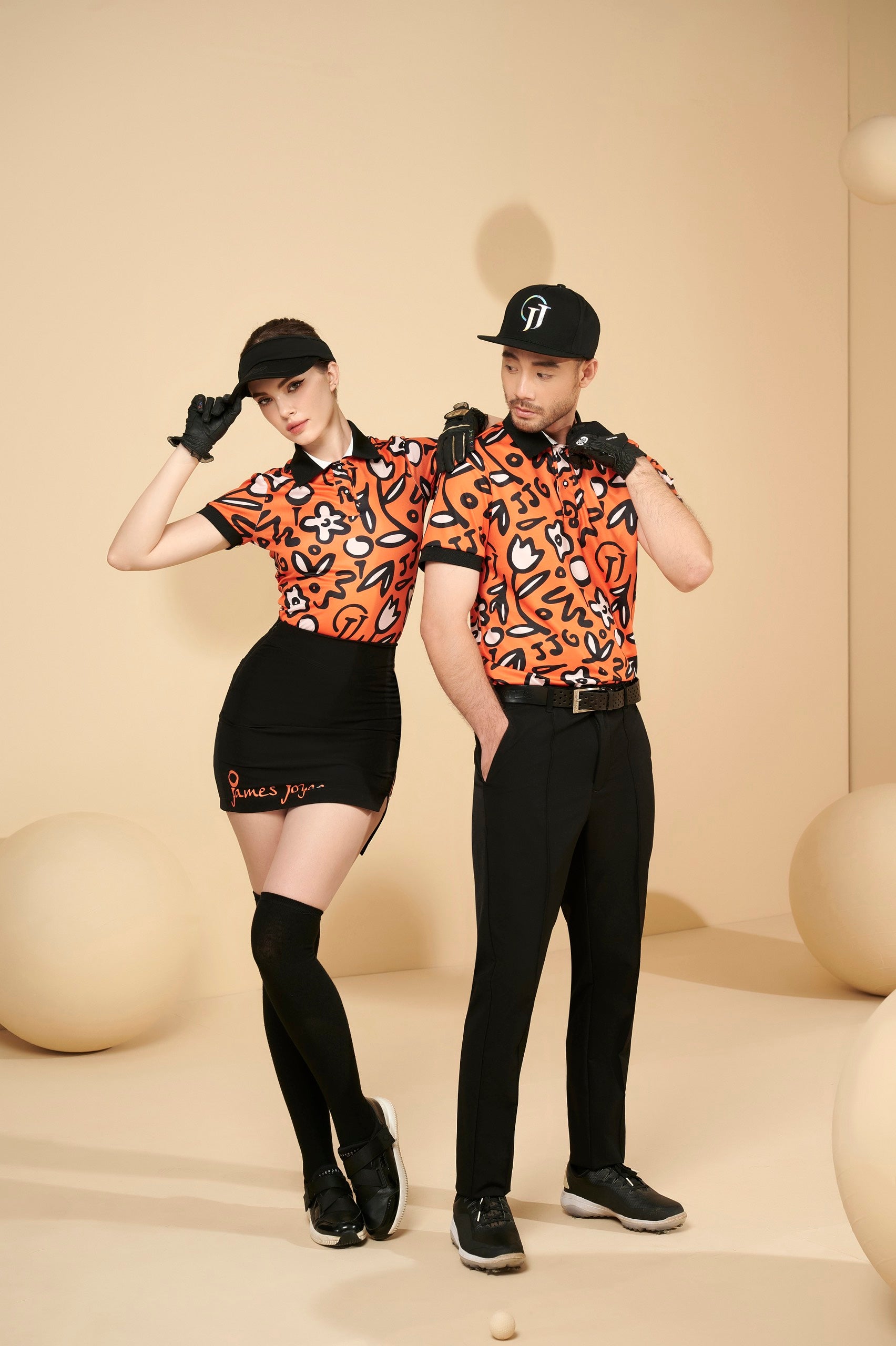 MEN ORANGE FLOWER POLO