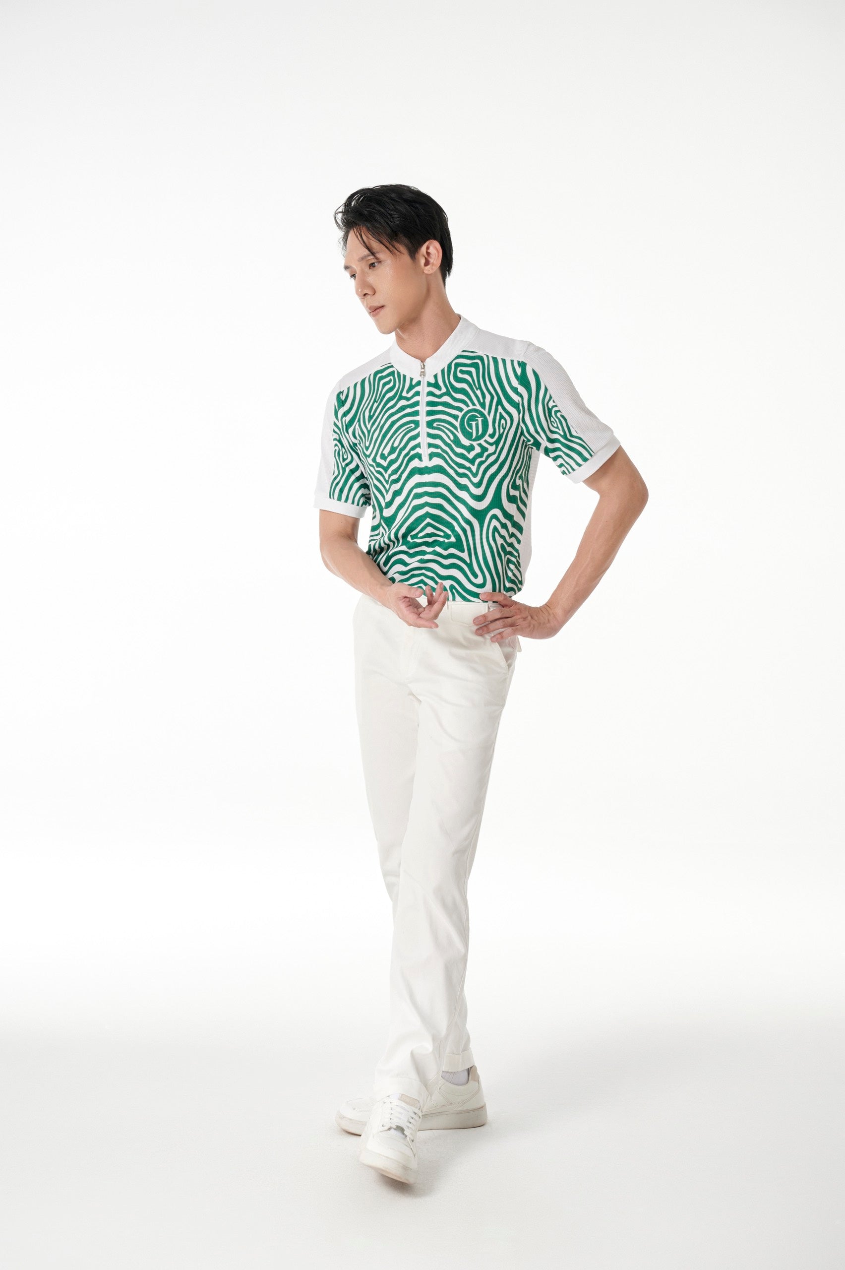 남성용 JJG 화이트 팬츠