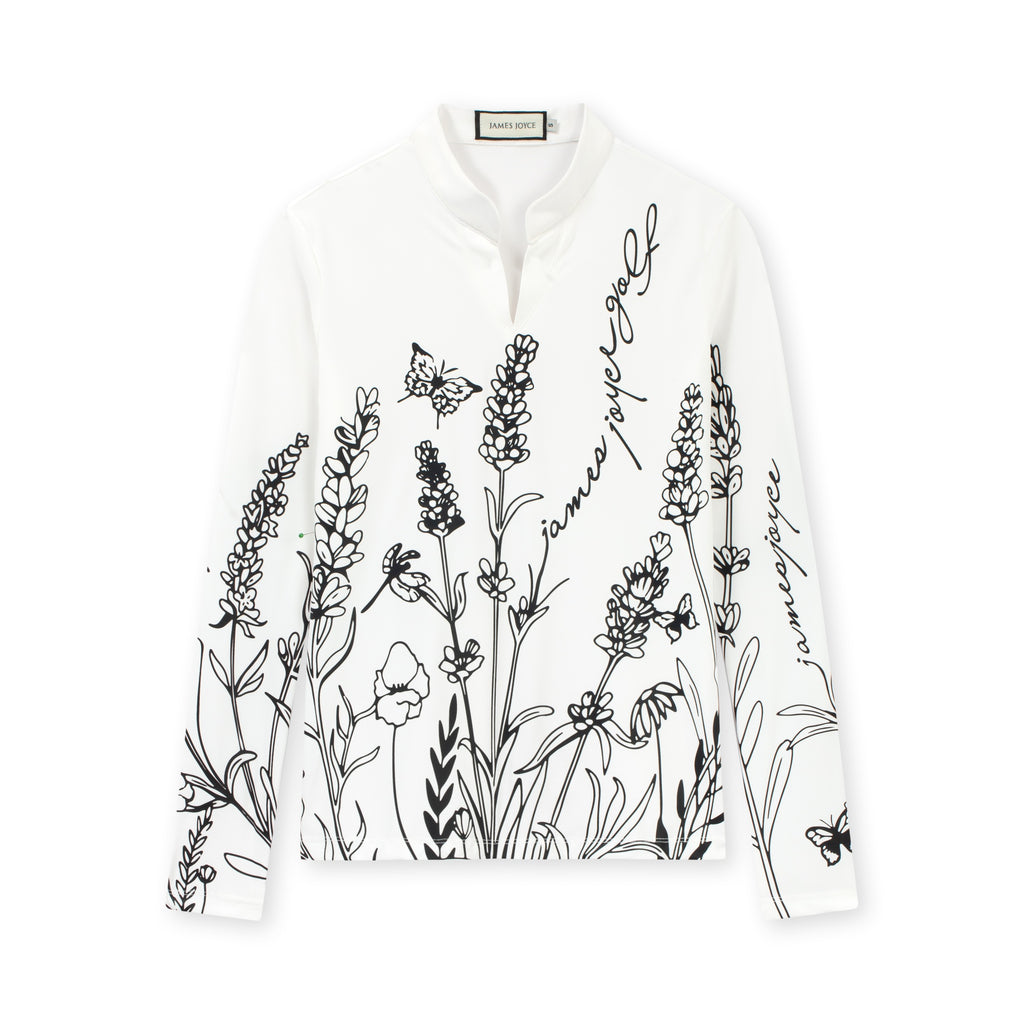 WOMEN WHITE LAVENDER SHIRT