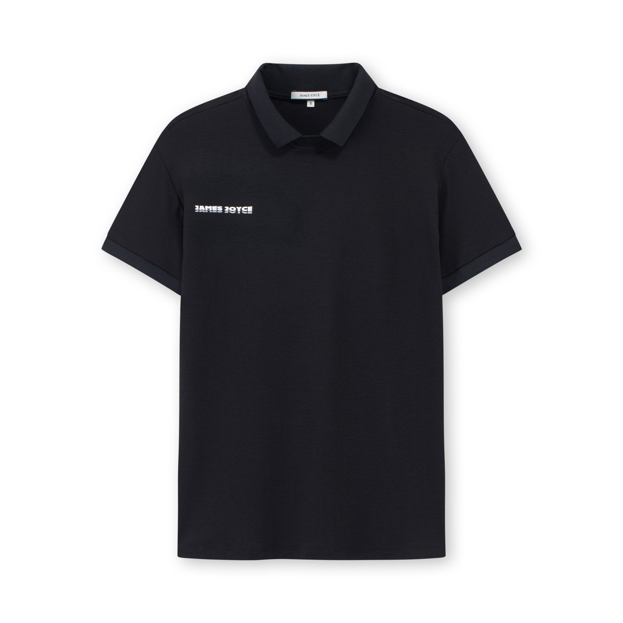 Men Black Faded Print Polo