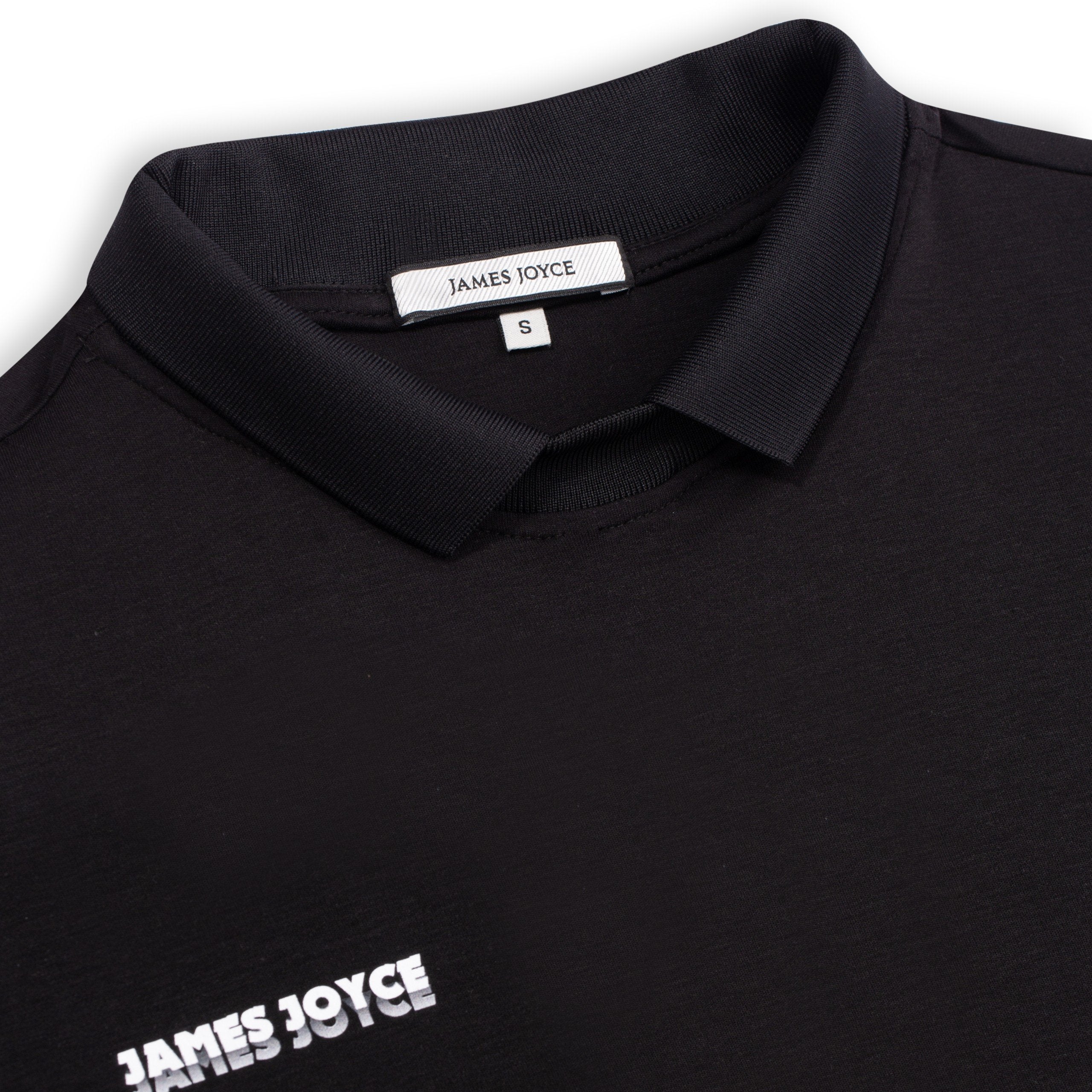 Men Black Faded Print Polo