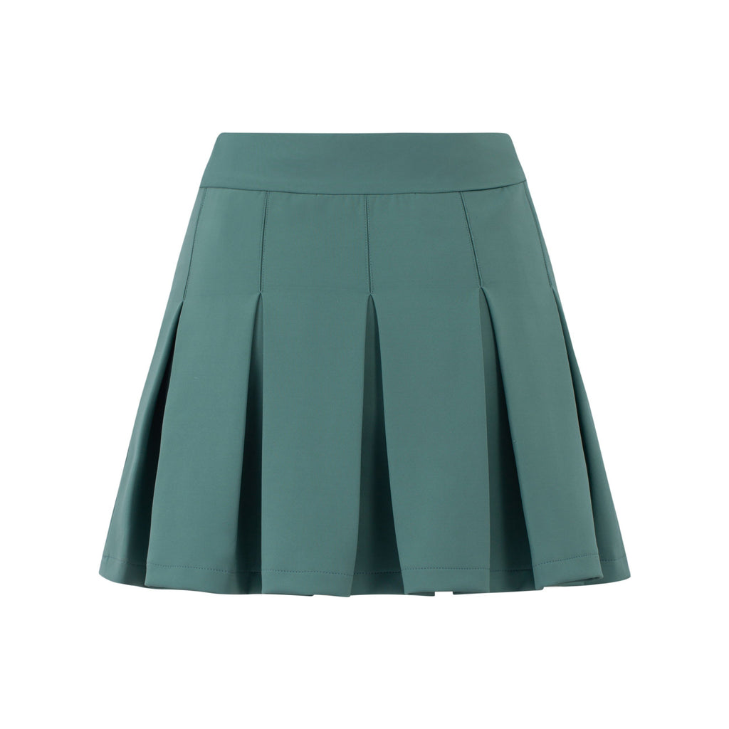 女式绿&amp;青色JJG百褶裙