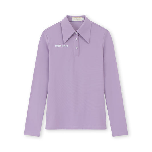 Women Lilac Faded Print Polo