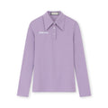 女式淡紫色褪色印花 Polo 衫