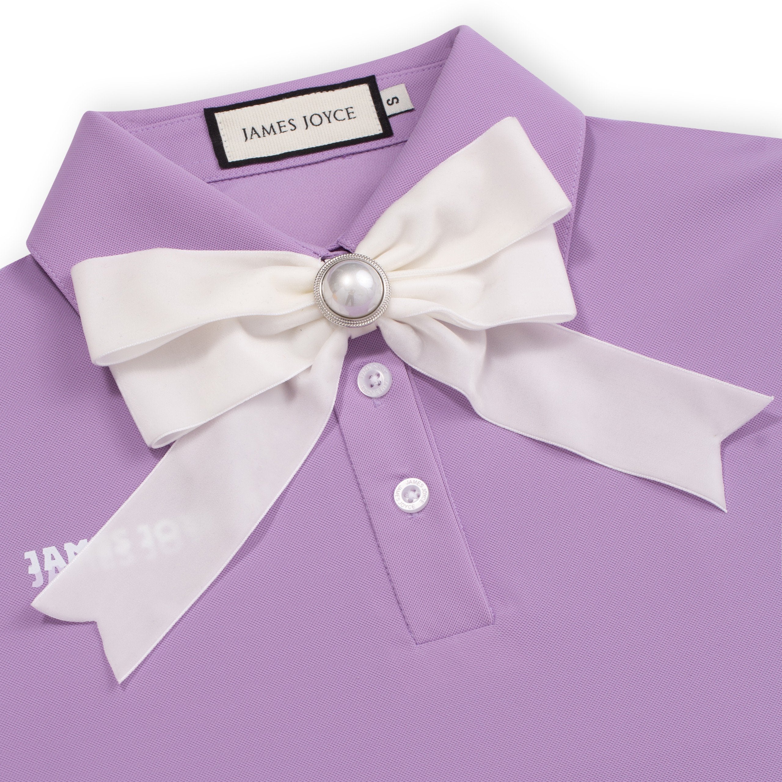Women Lilac Faded Print Polo