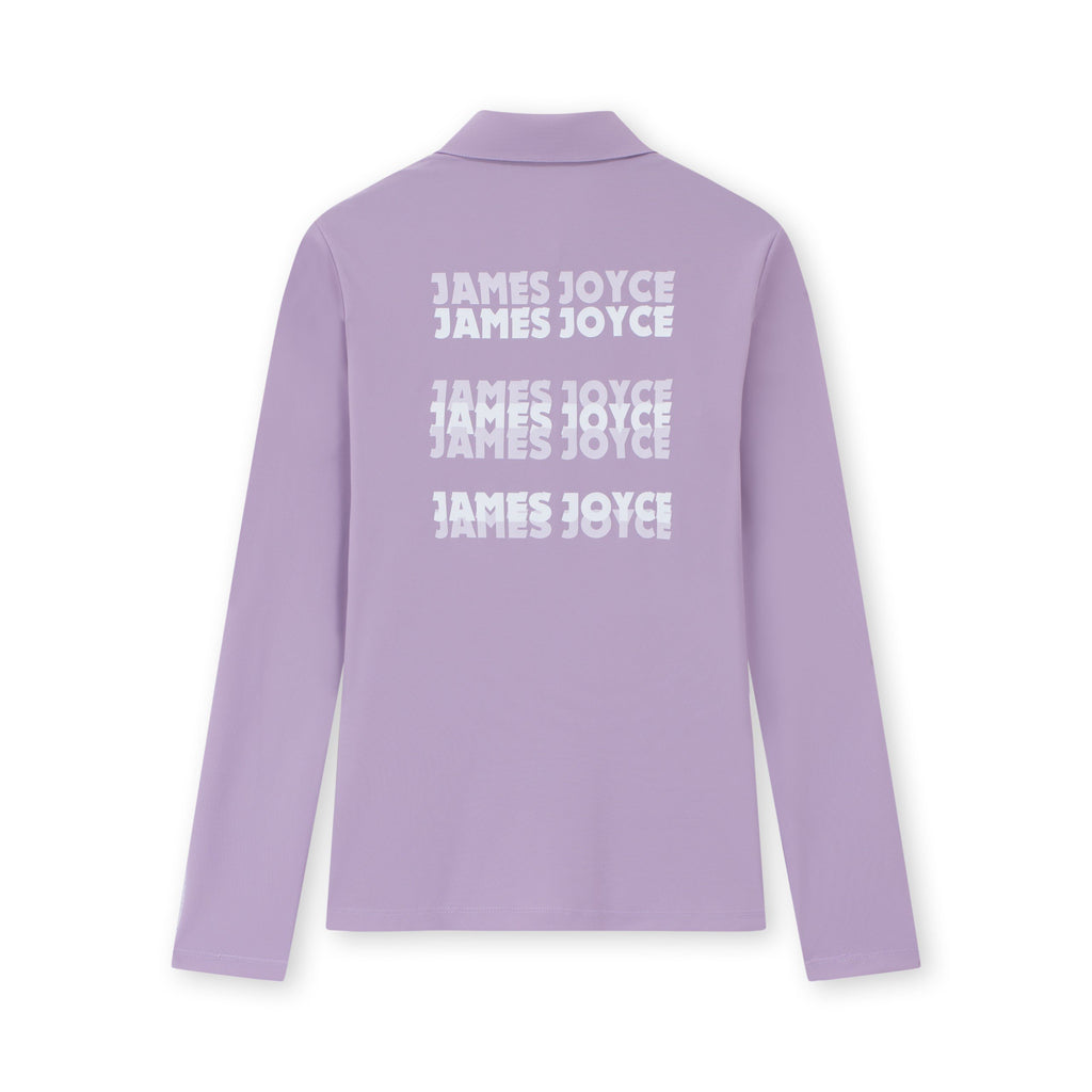 女式淡紫色褪色印花 Polo 衫