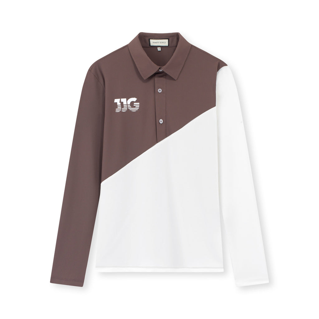 男士棕色 &amp; 白色衬衫