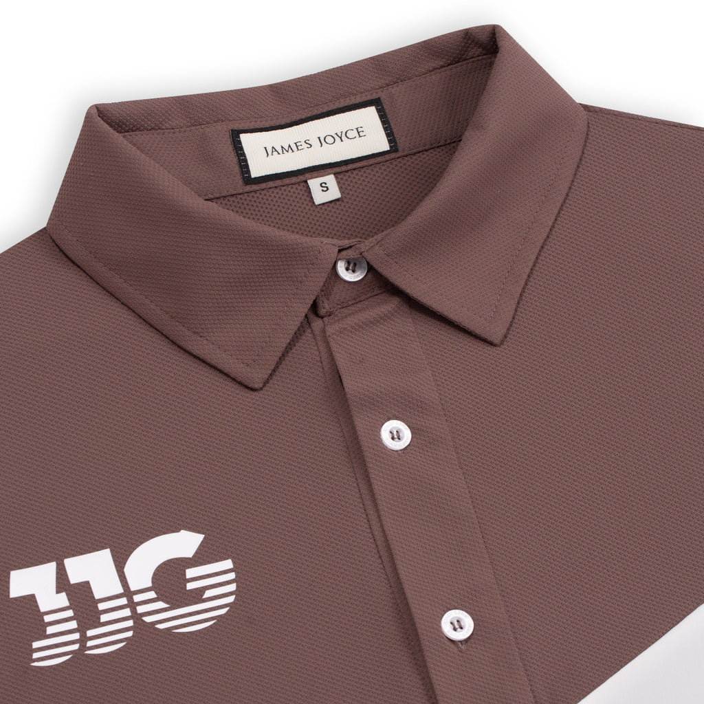 男士棕色 &amp; 白色衬衫