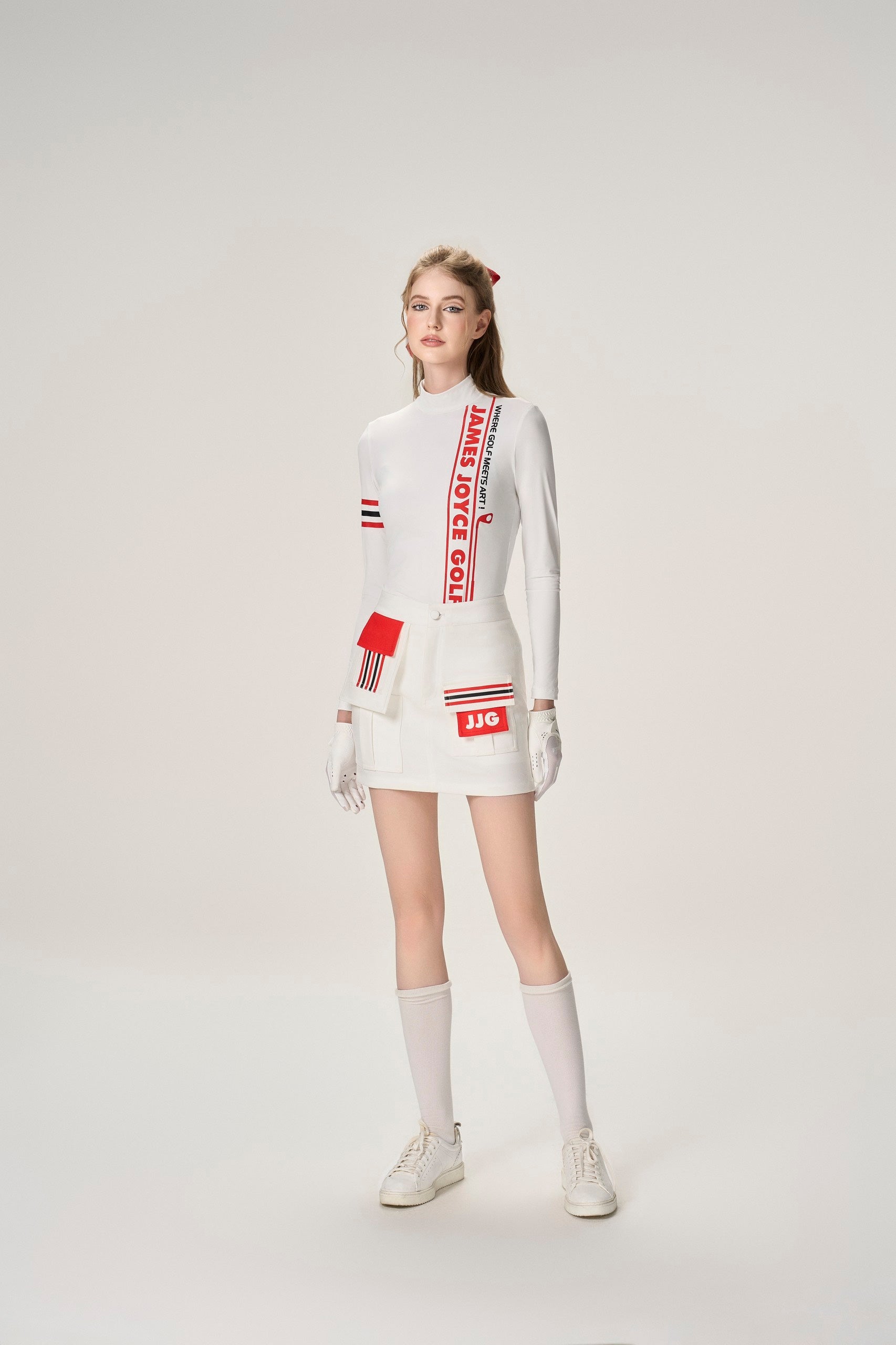 女士红&amp;黑JJG半身裙