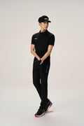 [Set Special]Men Black Faded Print Polo + JJG Black Pants