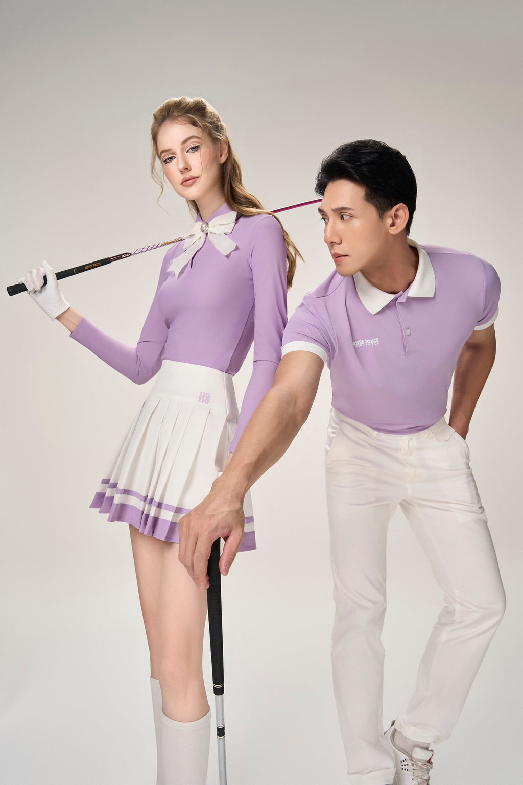 Men Lilac Faded Print polo