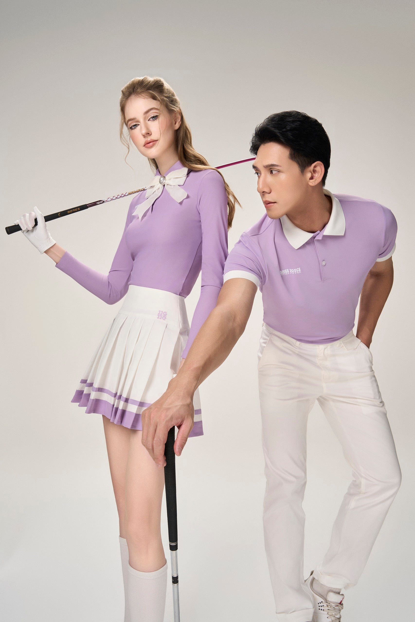 Men Lilac Faded Print polo