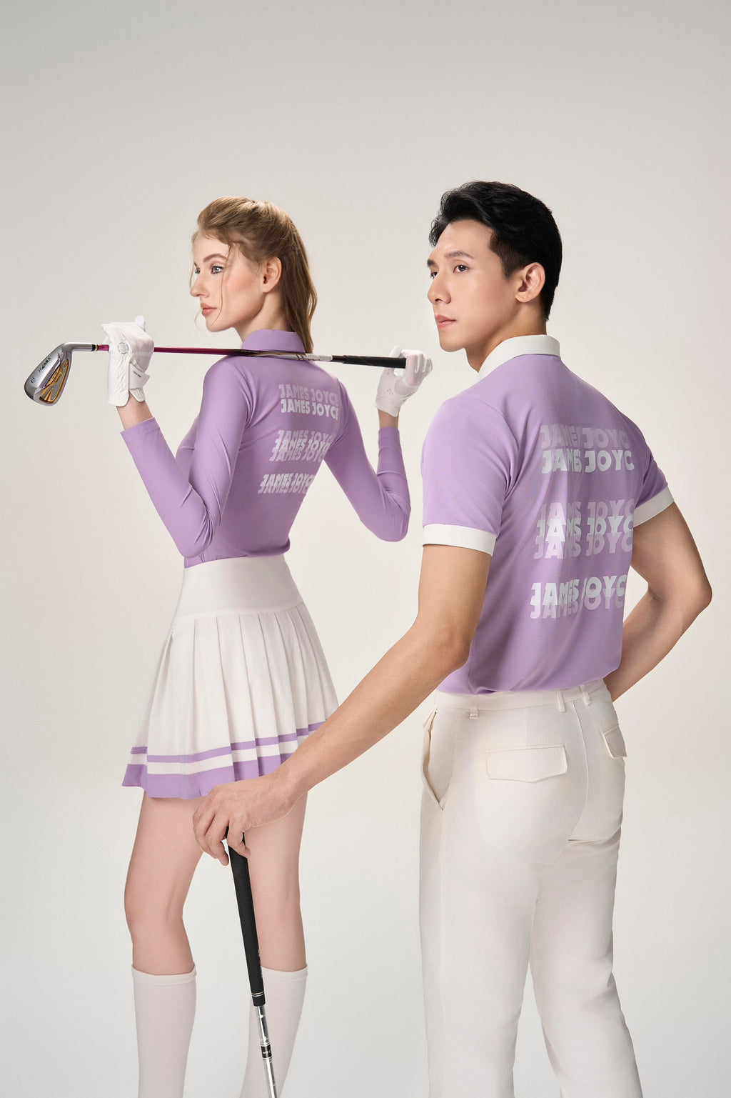 女士淡紫色褪色印花半身裙