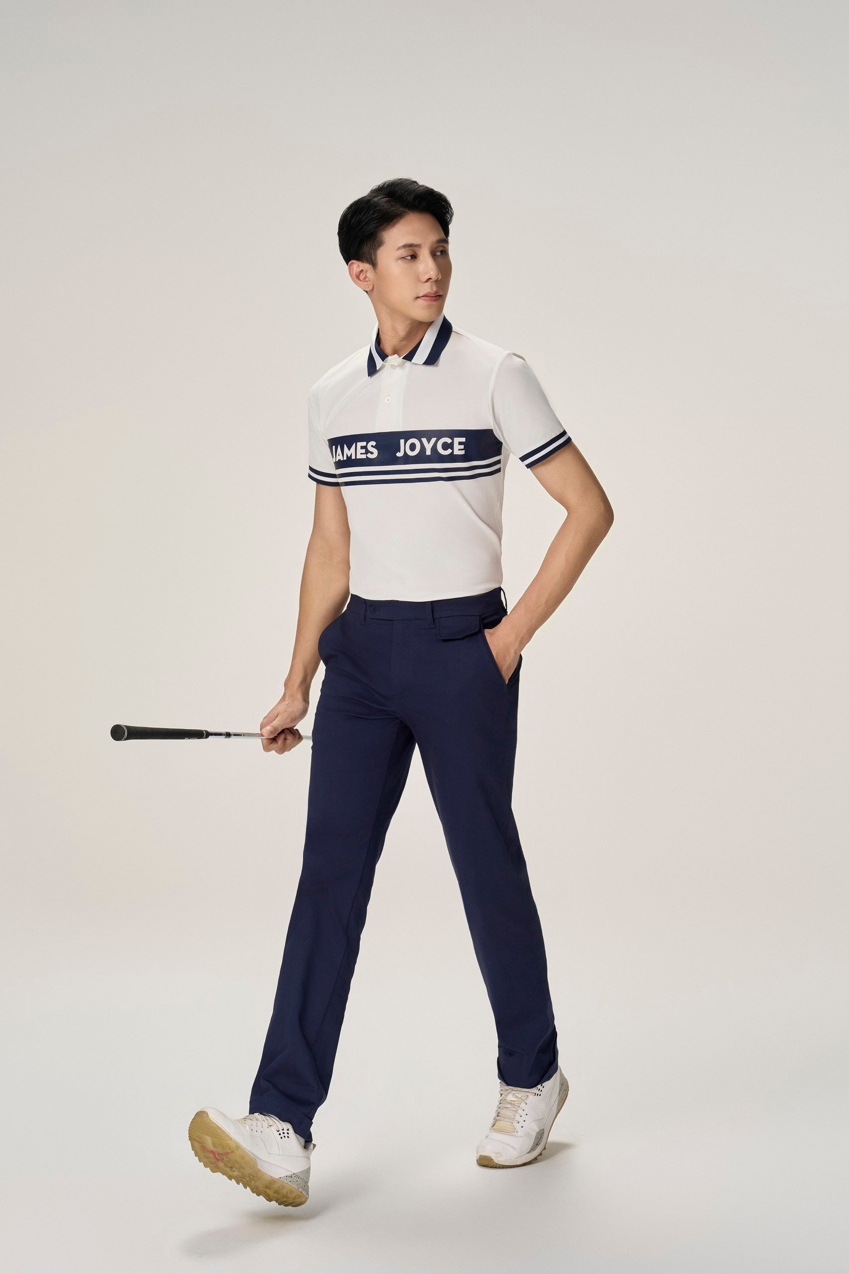 [Set Special] Men Navy Line Polo + JJG Navy Pants
