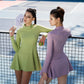 HIGH NECK LONG SLEEVE SPORT DRESS_Avocado