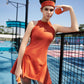 JJS ELEGANT SLEEVELESS DRESS_Orange