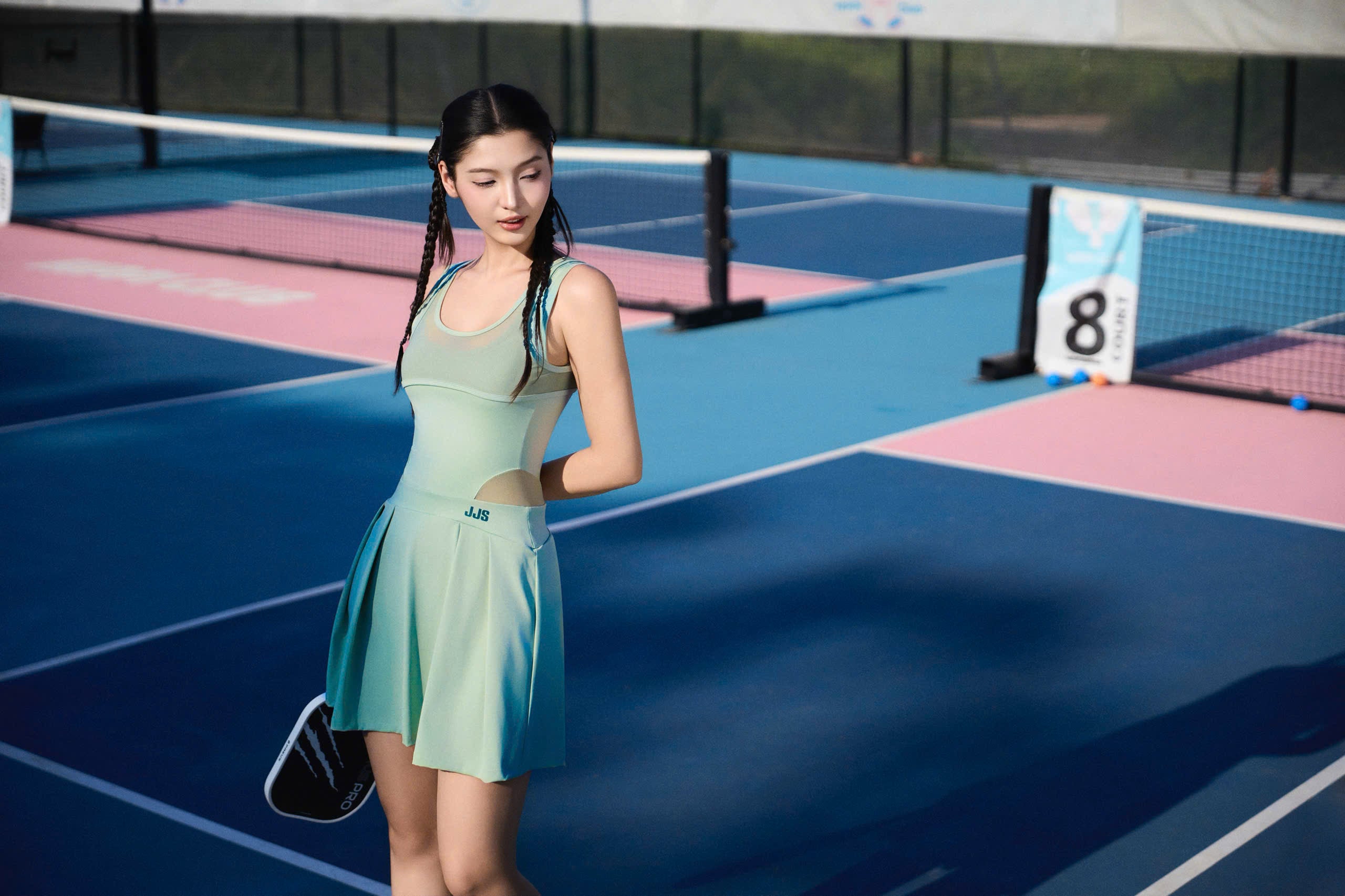 FLORAL MESH DRESS GREEN
