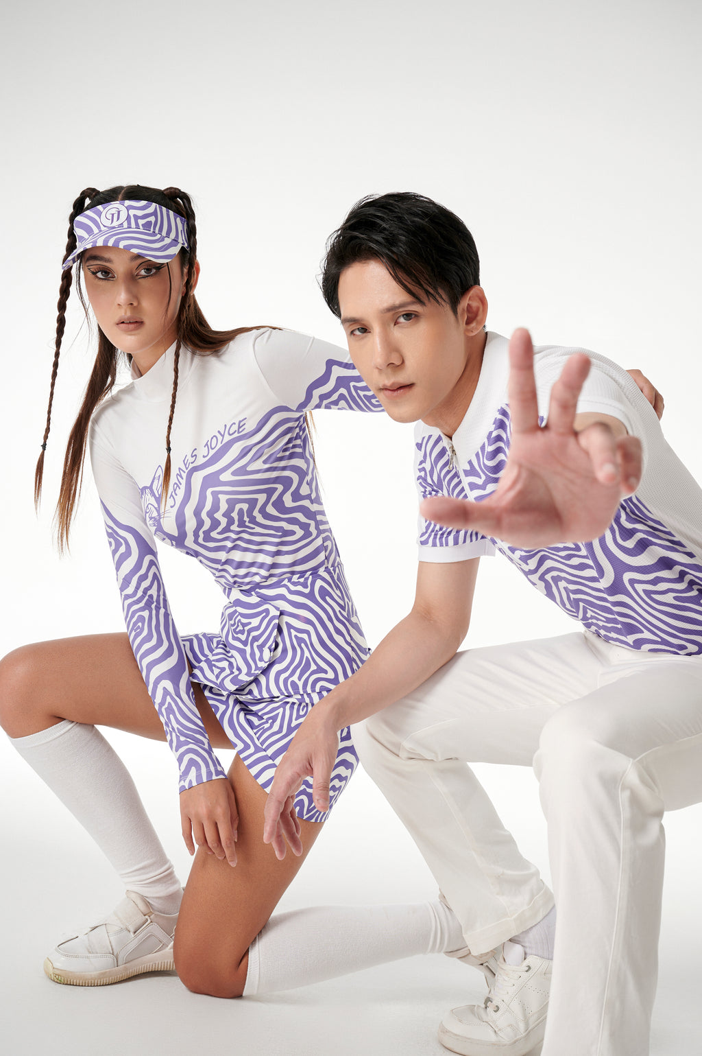 여성 보라색 고양이 스커트