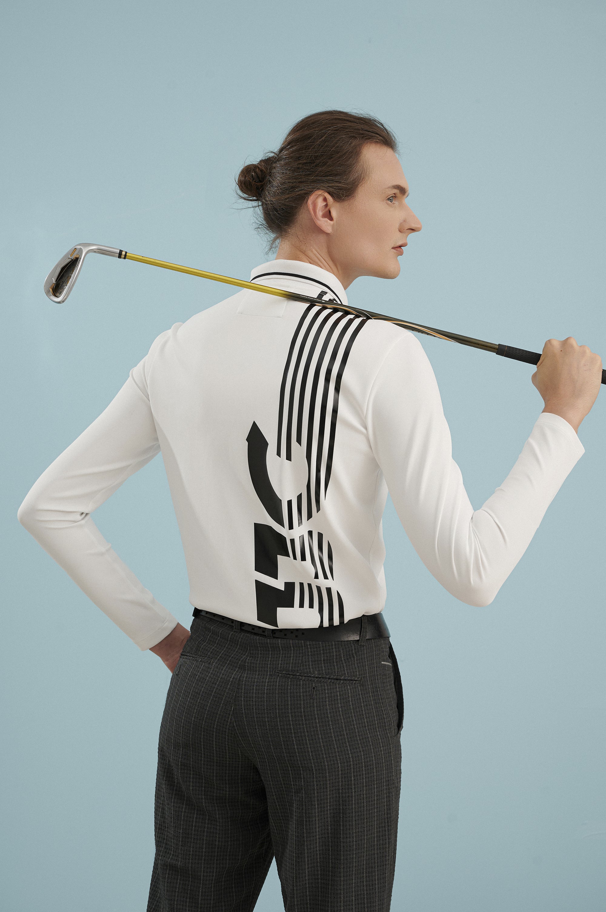 남성용 JJG 흰색 폴로