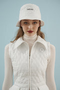 White Quilted Fabric Hat