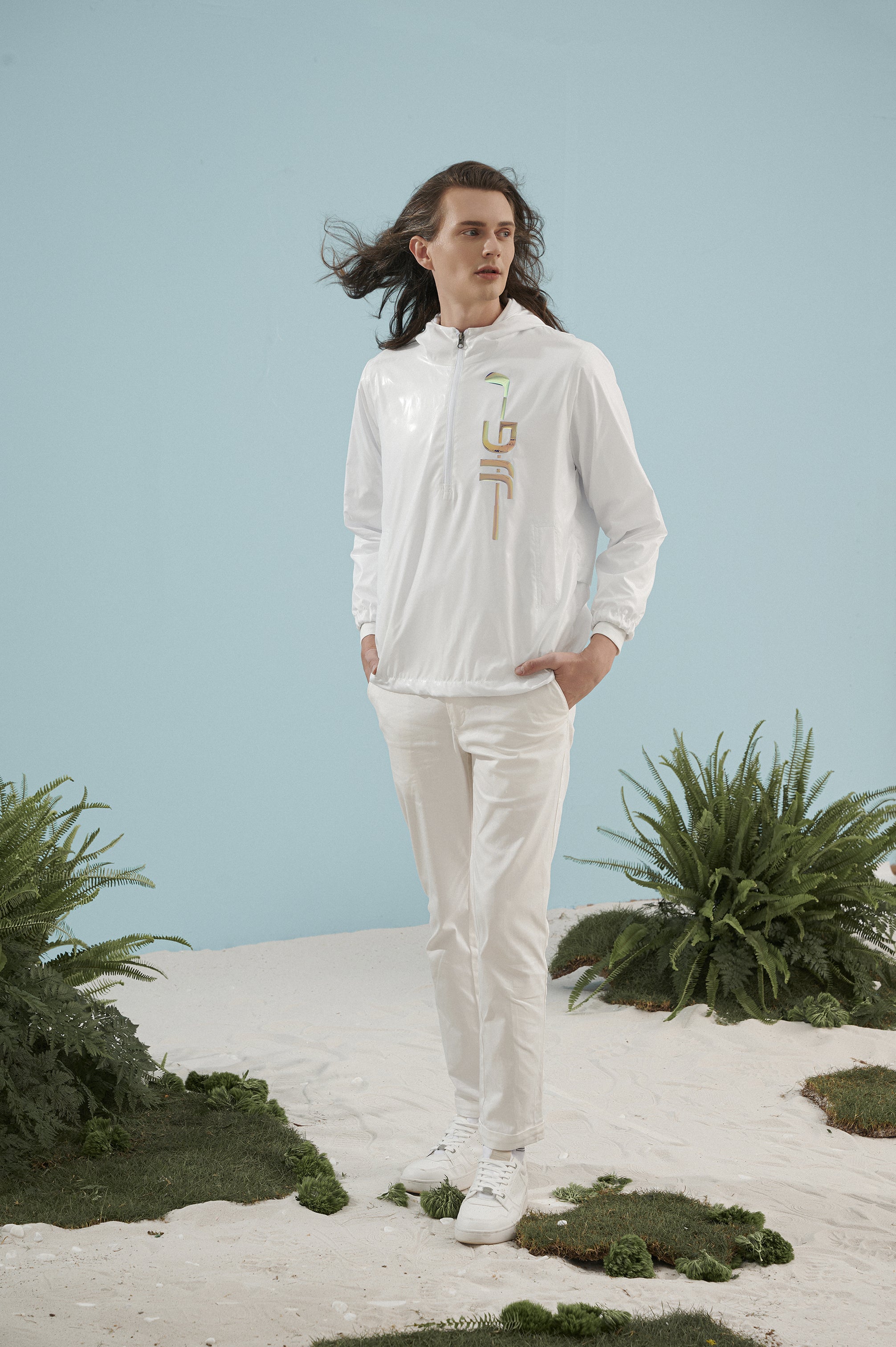 남성용 JJG 화이트 재킷