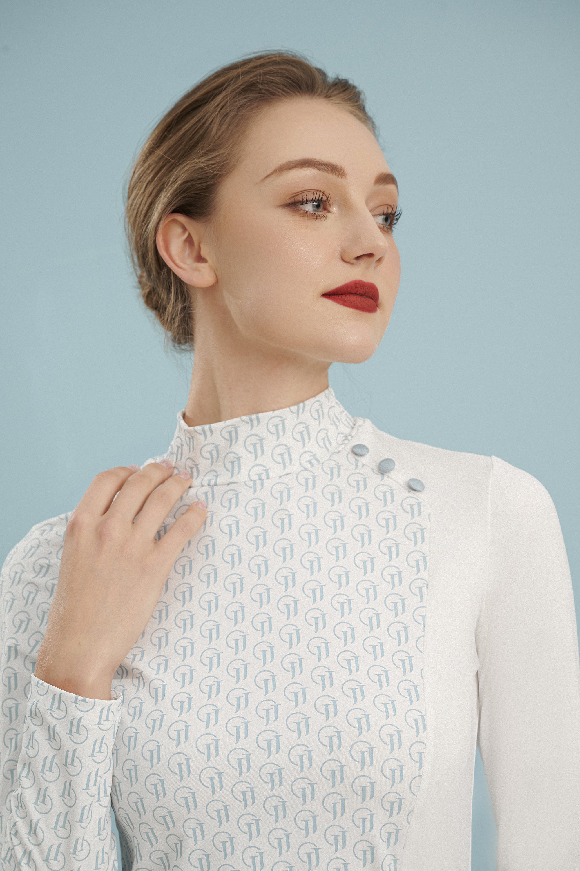 JJG 로고 블루 셔츠