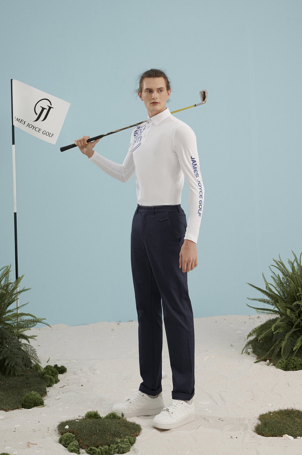 男款 JJG 标语 Polo 衫