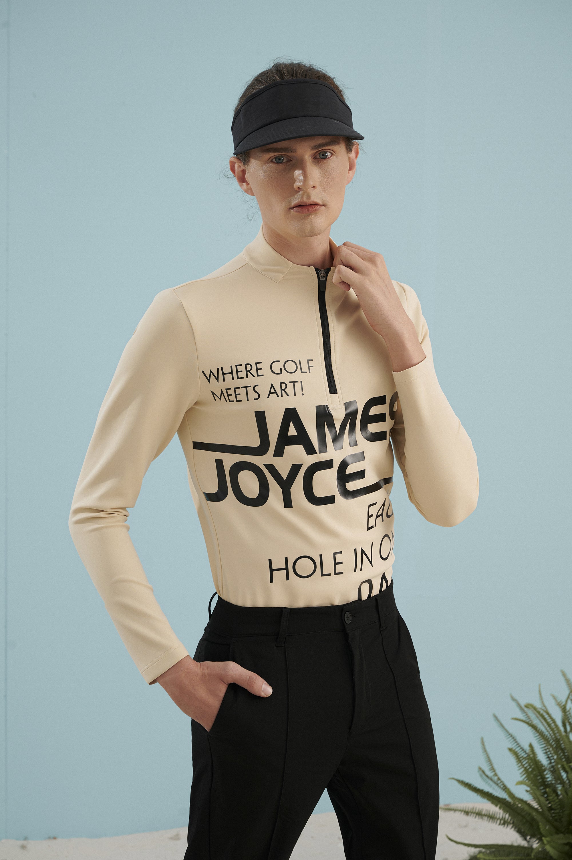 남성용 JJG 베이지 셔츠